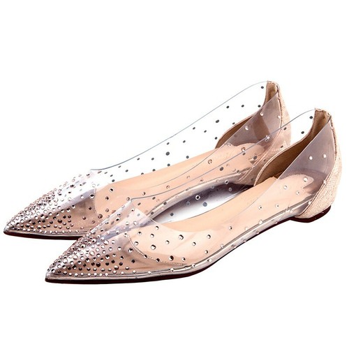 clear pumps with rhinestones